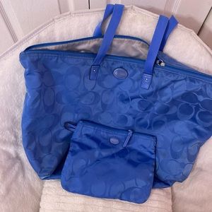 Coach nylon large tote & smaller pouch